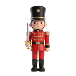 Toy Soldier Nutcracker Character Icon - 3D Rendered