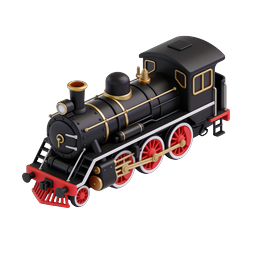 Classic Toy Steam Locomotive 3D Icon