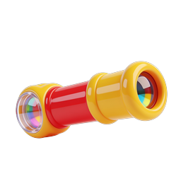 Colorful 3D Toy Telescope Icon - Discovery & Exploration