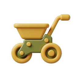 Toy Tricycle 3D Clay Icon for Kids Apps