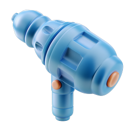 Toy Water Gun Icon - 3D Rendered Blue Squirt Pistol