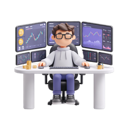 Stylized Trader Analytics Icon for Crypto and Finance