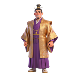 伝統的なアジアンノーブル3Dキャラクターアイコン