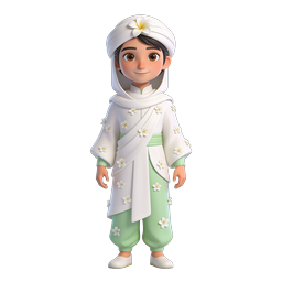 Icône de personnage garçon traditionnel - illustration culturelle 3D