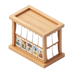 Traditional Wooden Card Display Stand Icon | 3D Isometric