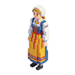 Traditional Dress Icon - Colorful Folkloric Character