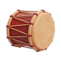 Traditional Drum 3D Icon - Cultural Percussion Instrument