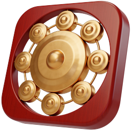 Traditional Gong Instrument Icon | 3D Realistic Design