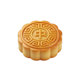 Traditioneller chinesischer Mondkuchen 3D-Icon für Feste