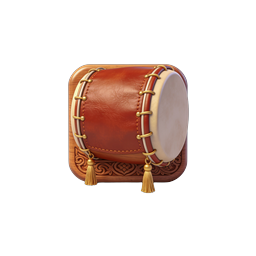 Traditional Taiko Drum Icon - 3D Cultural Music Symbol