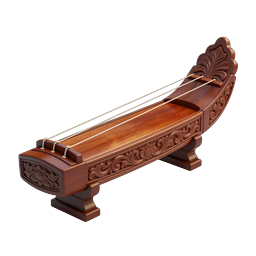 Traditional Wooden Lute Musical Instrument Icon