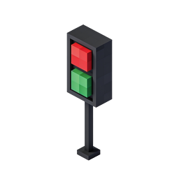 Icono de semáforo isométrico - Ilustración de señal 3D