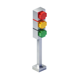 3D Traffic Light Icon for Transportation Design