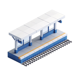 Modern Train Station Icon for Transport Applications