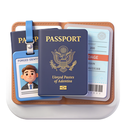 Icona passaporto documenti di viaggio - Stile argilla 3D