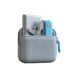 Icono de neceser de viaje - Estilo 3D realista