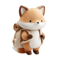 Travel Fox Icon - Cute Adventure Mascot for Apps