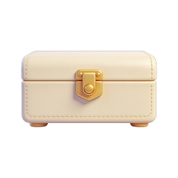 Treasure Chest Box Icon - 3D Cream Gold Reward