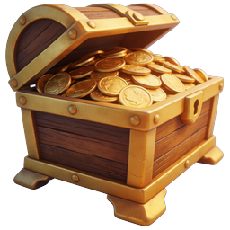 Open Treasure Chest Overflowing with Gold Coins Icon