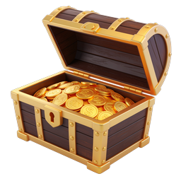 Open Treasure Chest with Gold Coins Icon