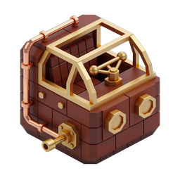 Isometric Treasure Chest Icon - 3D Gold & Wood Design