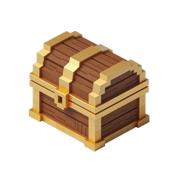 Icona gioco 3D isometrica di baule del tesoro