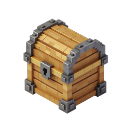 Ícone de Baú do Tesouro Isométrico - Asset de Jogo 3D Voxel