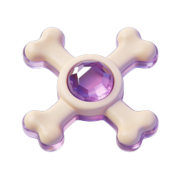 Purple Treasure Gem 3D Icon | Reward & Loot Symbol
