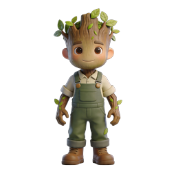 Cute 3D Tree Character Icon - Adorable Plant Mascot