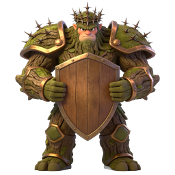 Fantasy Tree Guardian Warrior with Shield 3D Icon