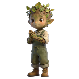 Cute Tree Spirit Character Icon - 3D Nature Fantasy Avatar