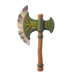 Icône 3D Hache de Guerre Tribale - Design d'Arme Fantastique