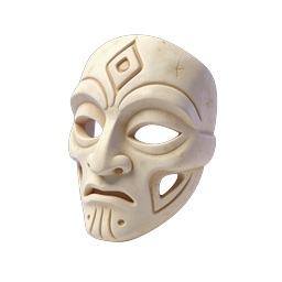 Stammes-Knochenmasken-Icon – 3D-realistisches geschnitztes Artefakt