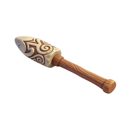 Icona clava tribale scolpita - Arma renderizzata in 3D
