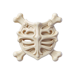Icono 3D de máscara calavera tribal | diseño ceremonial estilo arcilla
