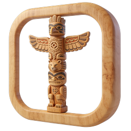 Tribal Totem Pole Wooden Carved Icon | Indigenous Art