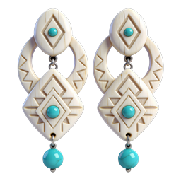 Tribal Turquoise Geometric Drop Earrings Icon