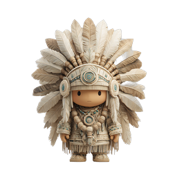 Tribal Warrior Feather Headdress Chibi Character Icon
