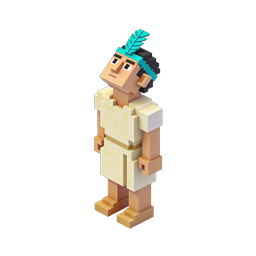 Tribal Warrior Voxel-Charakter - 3D Block-Icon