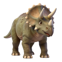 Triceratops Cartoon Icon for Kids and Education