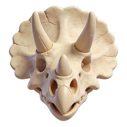 Icono de cráneo de dinosaurio Triceratops - Diseño 3D realista