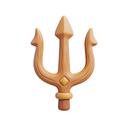 Dreizack-Götter-Icon - 3D-Mythologie-Symbol für Apps