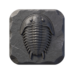 Trilobite Fossil Stone Icon - Prehistoric Marine Life