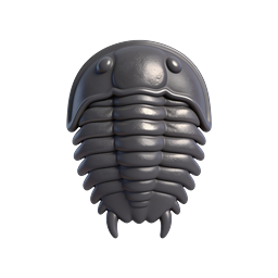 Trilobite Fossil Icon - Prehistoric Marine Arthropod 3D Render