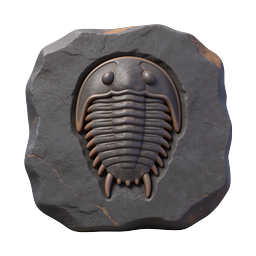 Trilobite Fossil in Rock | Realistic 3D Icon