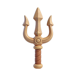 Icona 3D Trishula Tridente Simbolo Sacro Indù