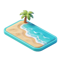 Tropical Beach Palm Tree 3D Icon - Isometric Style