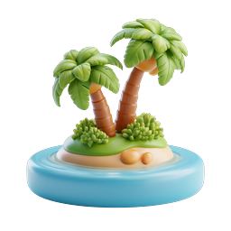 Tropical Beach Icon for Vacation Themes