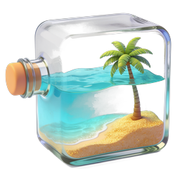 Tropical Paradise in a Bottle 3D Icon