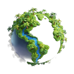 Tropical Earth Globe 3D Icon | Nature Planet Illustration